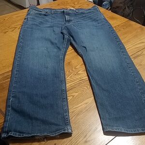 WRANGLER Mens Jeans 38 X 30 BLUE RELAXED BOOT Denim Work Wear Pants Preowned